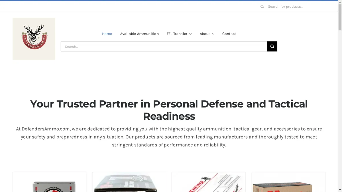 Defendersammo.com Screenshot