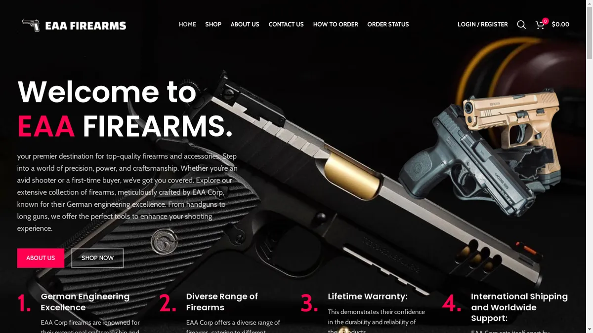 Eaa-firearms.com Screenshot