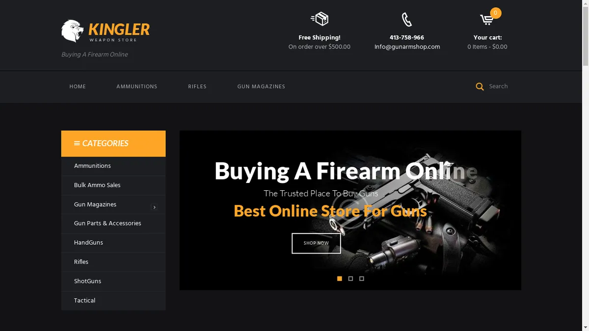 Gunarmshop.com Screenshot