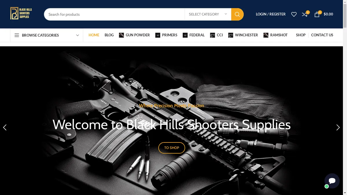 Blackhillsshooterssupply.com Screenshot