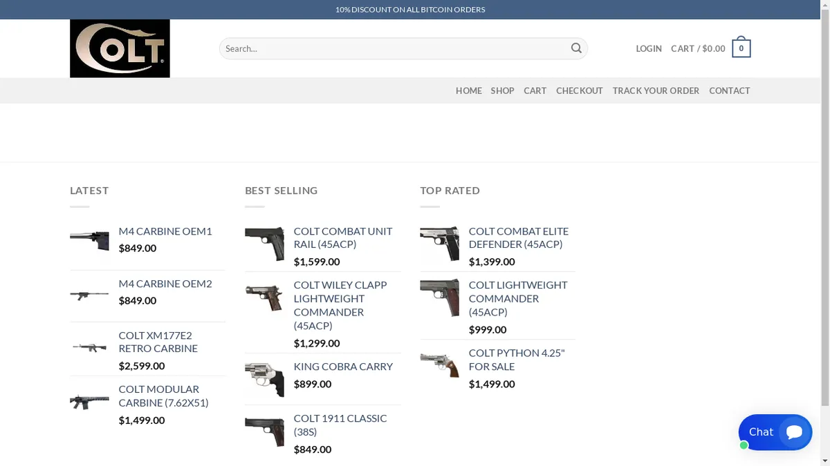 Coltarmsstore.com Screenshot