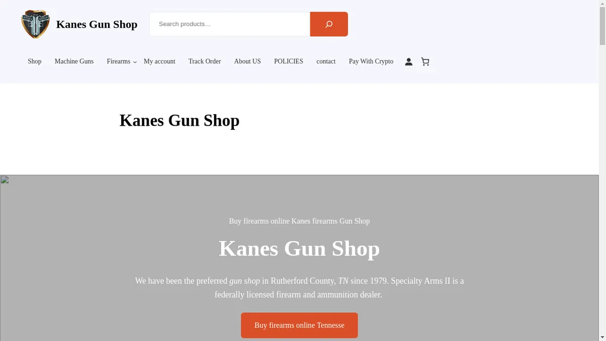 Kanesgunshops.net Screenshot