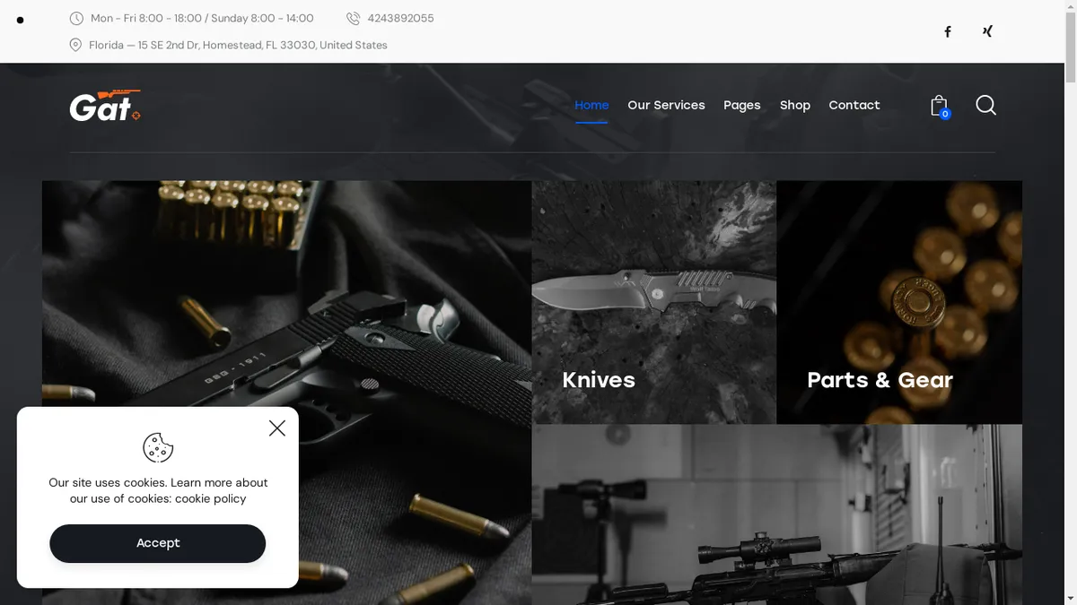 Arsenalarmsinc.com Screenshot