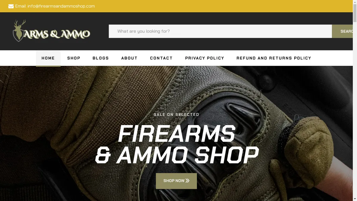 Firearmsandammoshop.com Screenshot