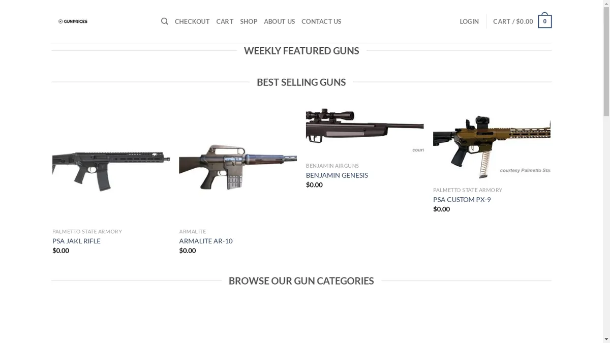 Gun-prices.com Screenshot