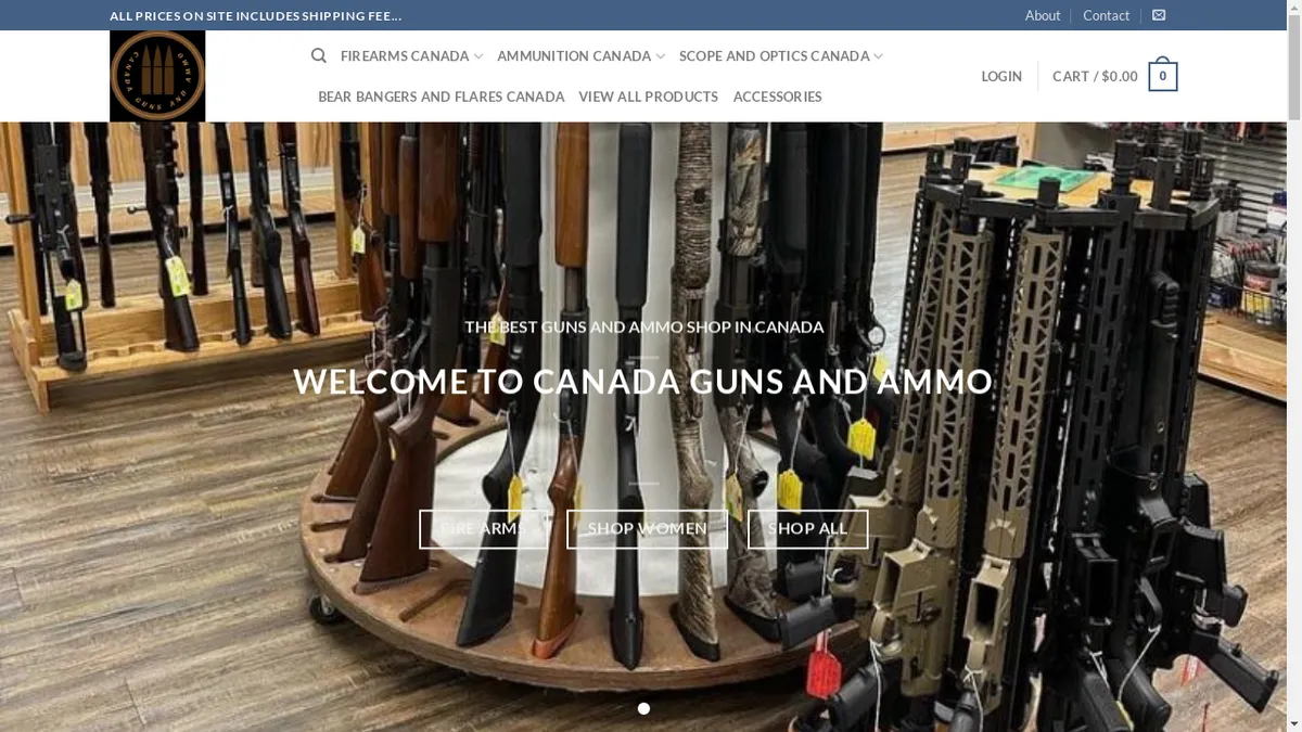 Canadagunsandammo.com Screenshot