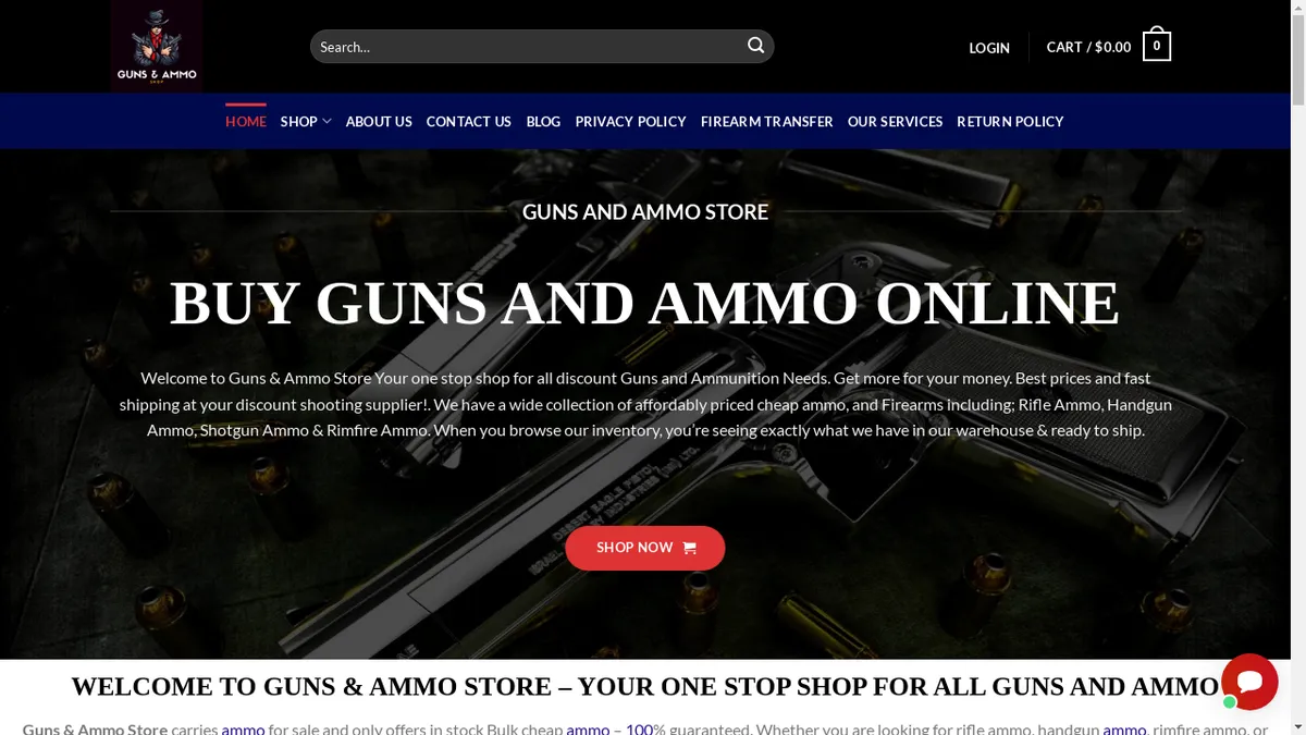 Gunsandammostore.com Screenshot