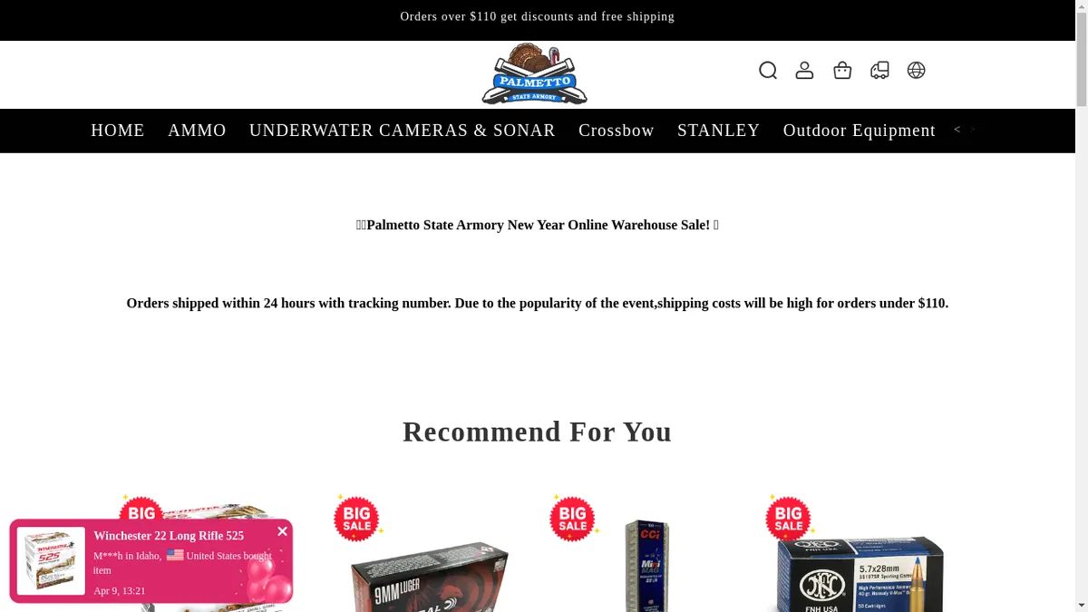 This is a screenshot of Palmetttostatearmorymv.shop Palmetttostatearmorymv.shop Screenshot