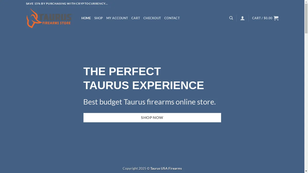 This is a screenshot of Taurhandguns.store Taurhandguns.store Screenshot