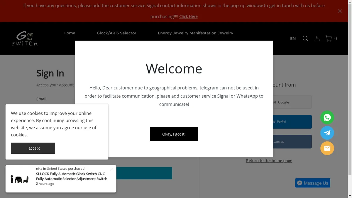 This is a screenshot of Gunglockswitch.space Gunglockswitch.space Screenshot