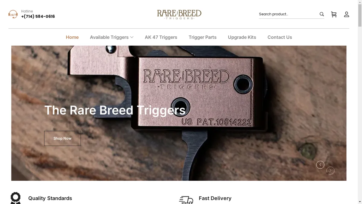 This is a screenshot of Premiumrarebreedtriggers.com Premiumrarebreedtriggers.com Screenshot