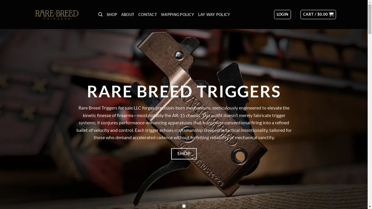 This is a screenshot of Rarebreedfrttriggers.com Rarebreedfrttriggers.com Screenshot