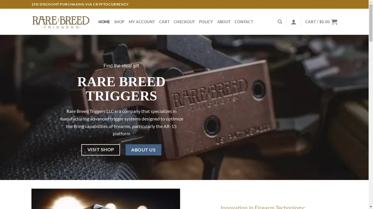 This is a screenshot of Rarebreedtriggerstore.online Rarebreedtriggerstore.online Screenshot