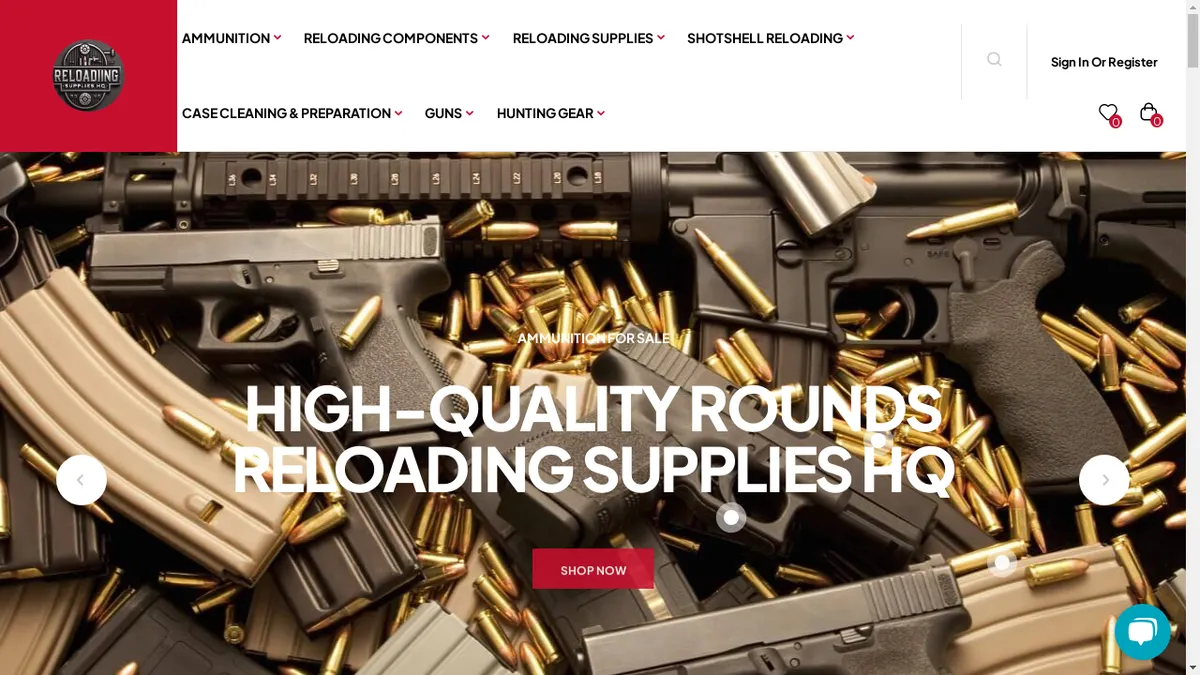 This is a screenshot of Reloadingsupplieshq.com Reloadingsupplieshq.com Screenshot