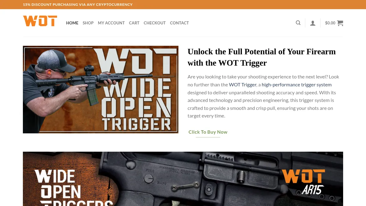 This is a screenshot of Wideopentriggersusa.com Is wideopen trigger usa legit?