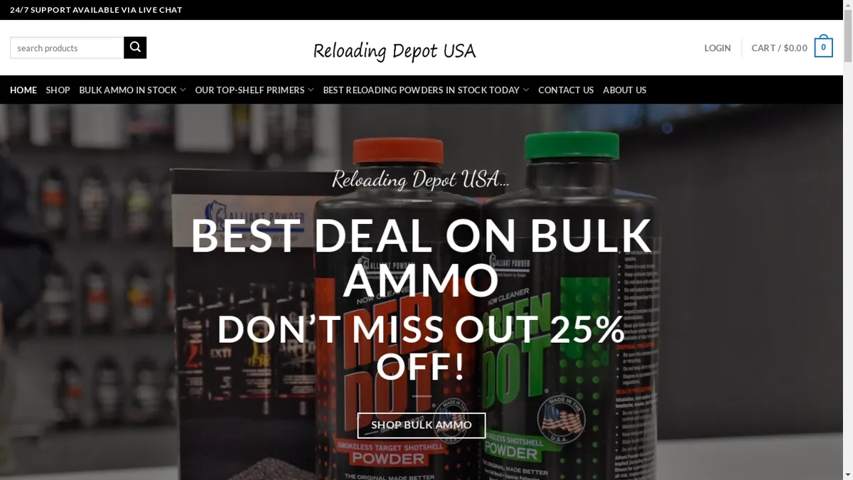 This is a screenshot of Ammosupplycanada.com Ammosupplycanada.com Screenshot