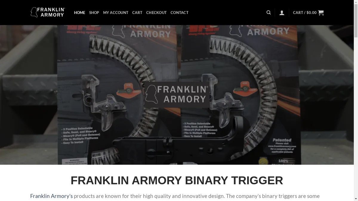 This is a screenshot of Franklinarmory.shop Franklinarmory.shop Screenshot