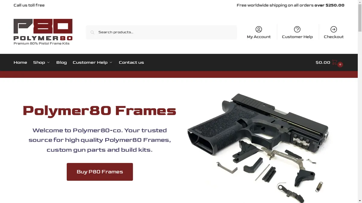 This is a screenshot of Polymer80-co.com Polymer80-co.com Screenshot