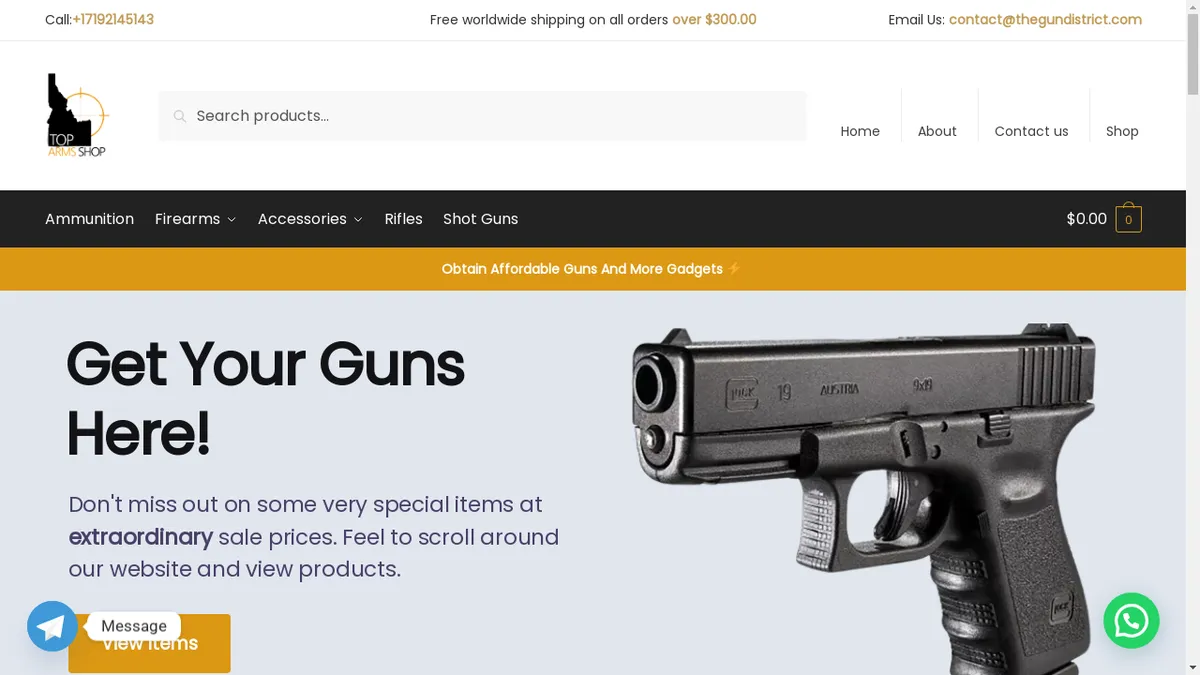 This is a screenshot of Thegundistrict.com Thegundistrict.com Screenshot