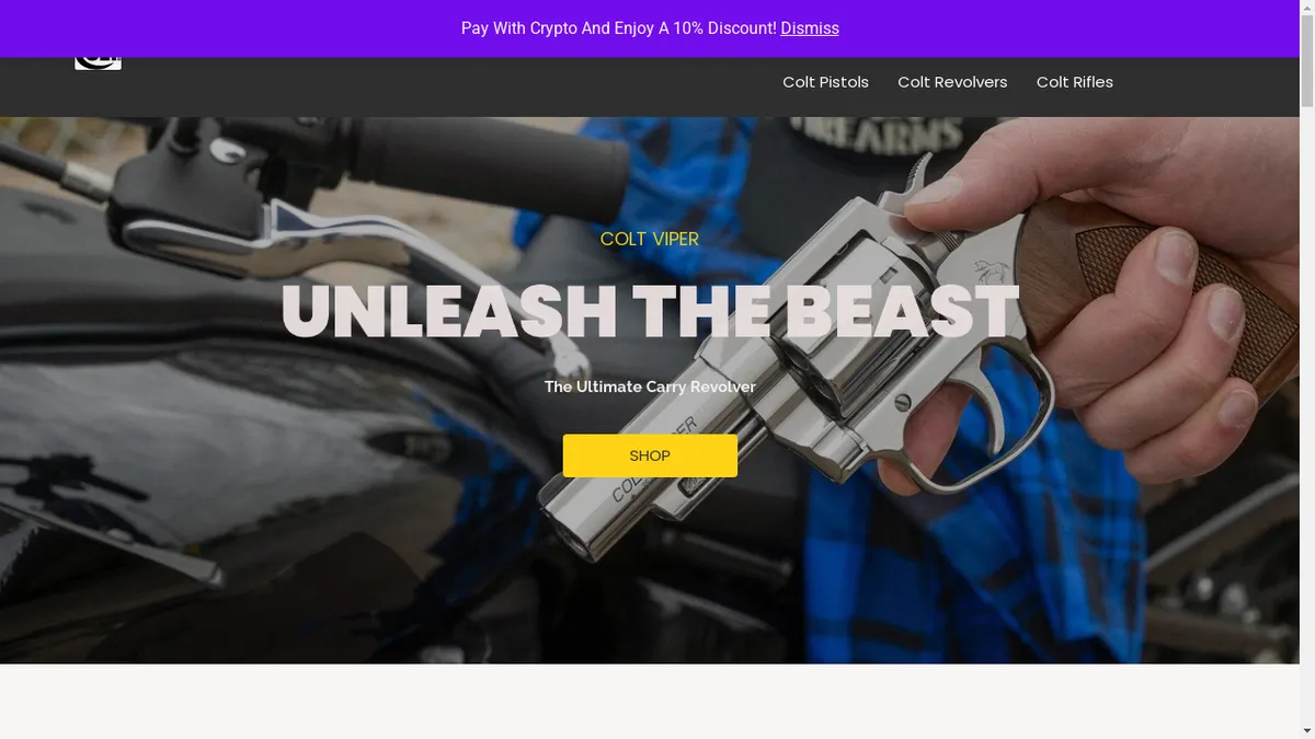 This is a screenshot of Colt-guns.com Colt-guns.com Screenshot