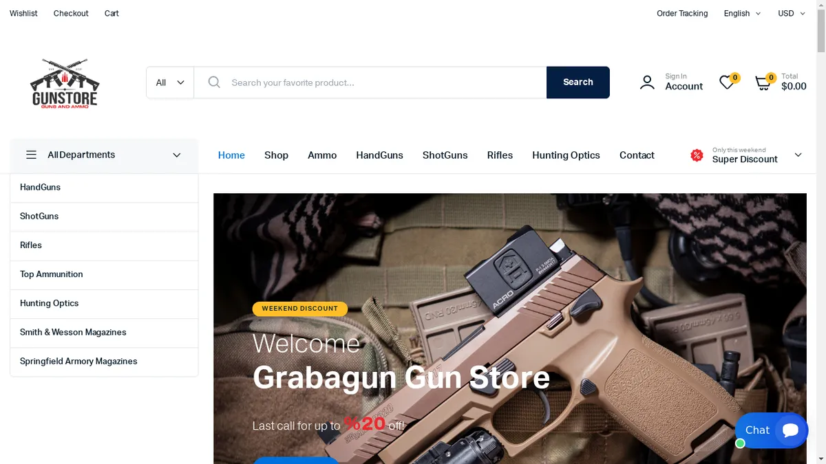 Grabagun.store Screenshot