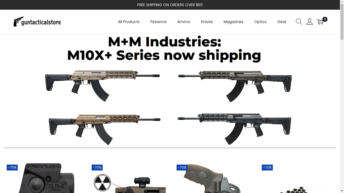This is a screenshot of Guntacticalstore.com Guntacticalstore.com Screenshot
