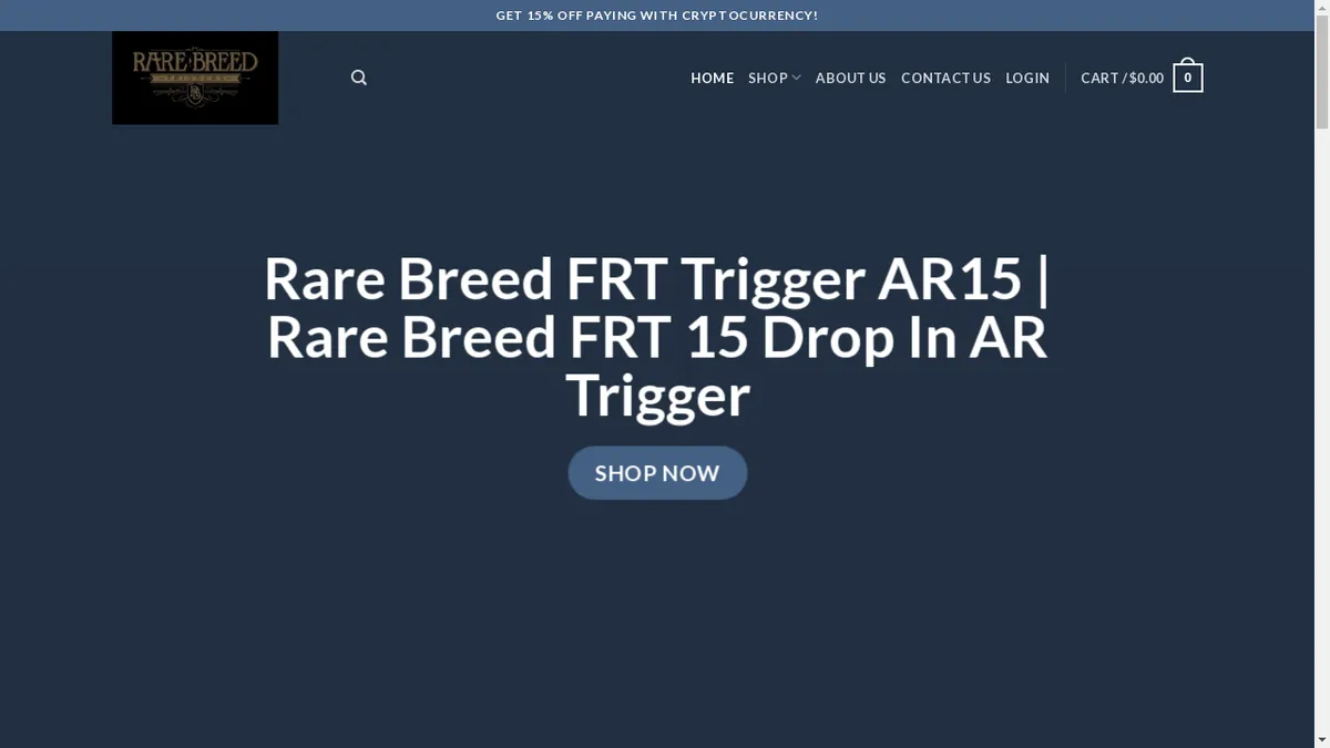 This is a screenshot of Rarebreedfrttriggerltd.com Rarebreedfrttriggerltd.com Screenshot