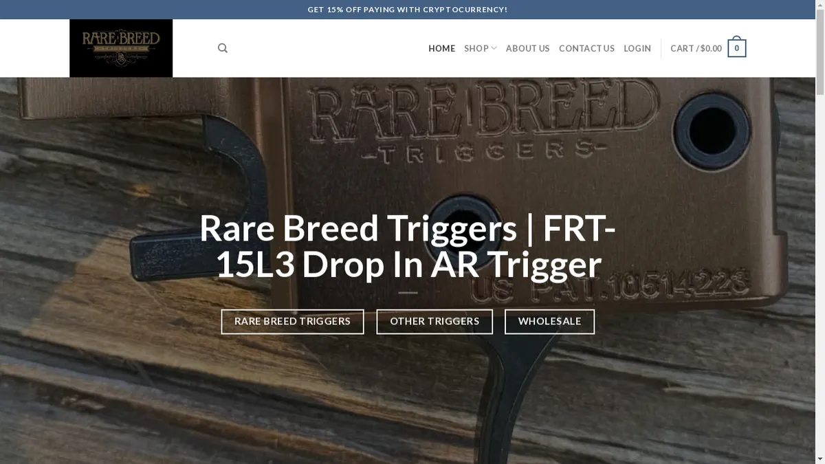 This is a screenshot of Rarebreedtriggersltd.com Rarebreedtriggersltd.com Screenshot