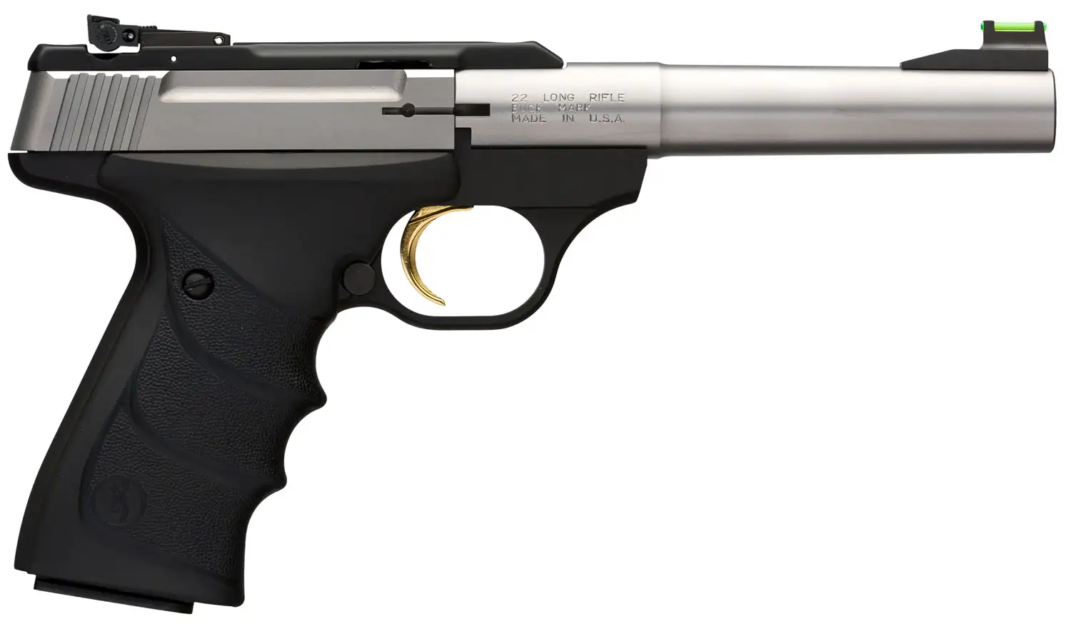 Browning Buck Mark Stainless Camper URX 22 LR Single 10 Round Blowback Pistol, Black - 051442490
