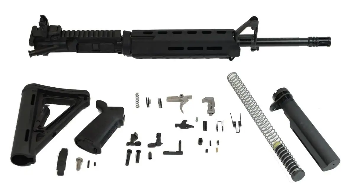 PSA 16" Midlength 5.56 NATO 1/7 Nitride MOE+ EPT Rifle Kit & Rear MBUS - 516444983
