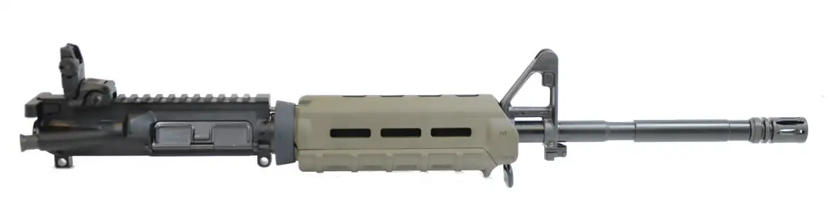 PSA 16" Nitride 1:7 M4 Carbine 5.56 NATO MOE AR-15 Upper Assembly, OD Green - with BCG/CH & Rear Mbus