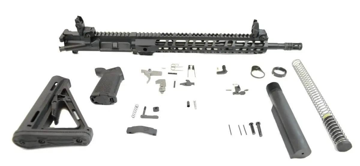 BLEM PSA 16" 5.56 NATO 1/7 Mid-Length Nitride 13.5" Lightweight M-Lok MOE EPT Rifle Kit w/ MBUS Sight Set