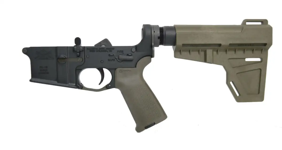 PSA AR-15 Complete MOE Shockwave Pistol Lower - No Magazine, ODG - 516447177