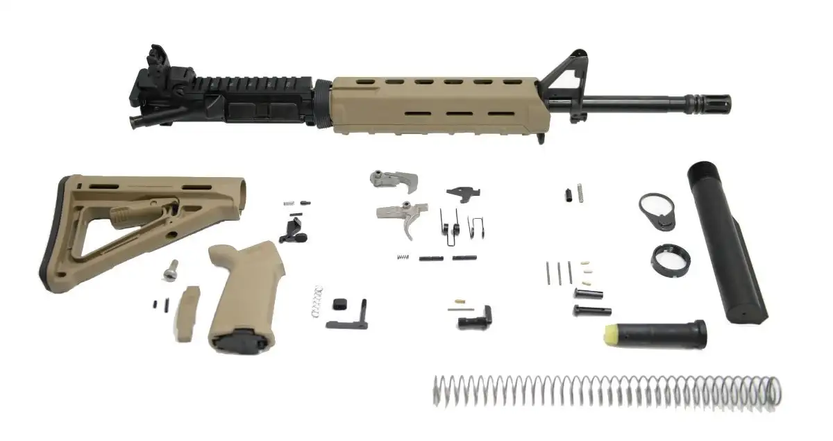 PSA 16" Mid-Length 5.56 NATO 1/7 Phosphate MOE EPT Rifle Kit With MBUS Rear, FDE