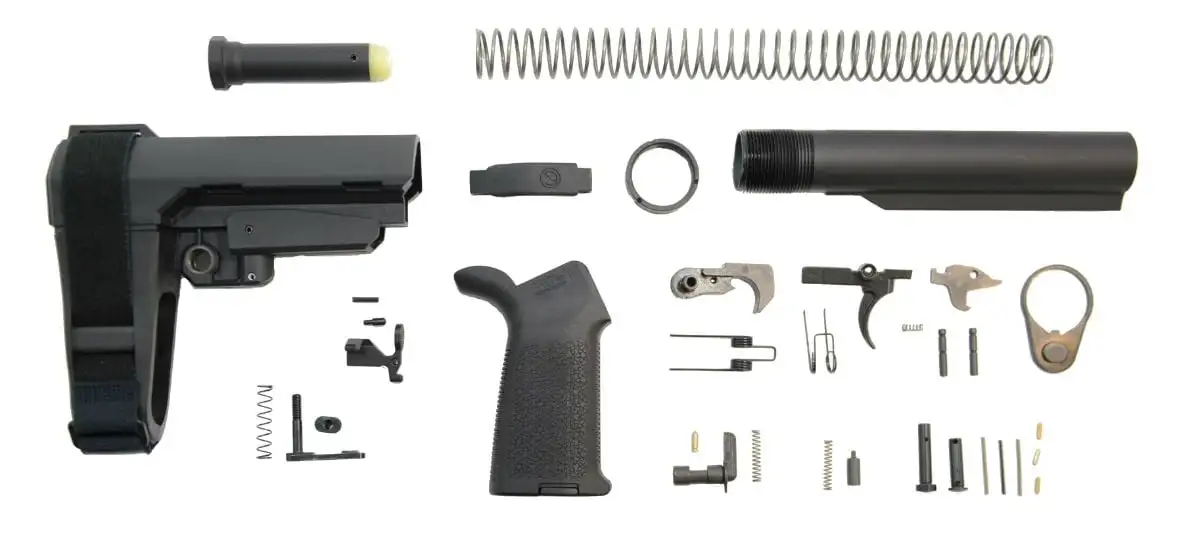 PSA MOE SBA3 Lower Build Kit, Black