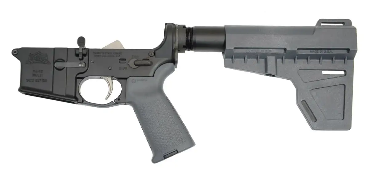 PSA AR-15 Complete MOE EPT Shockwave  Pistol Lower - No Magazine - GRY - 5165449736