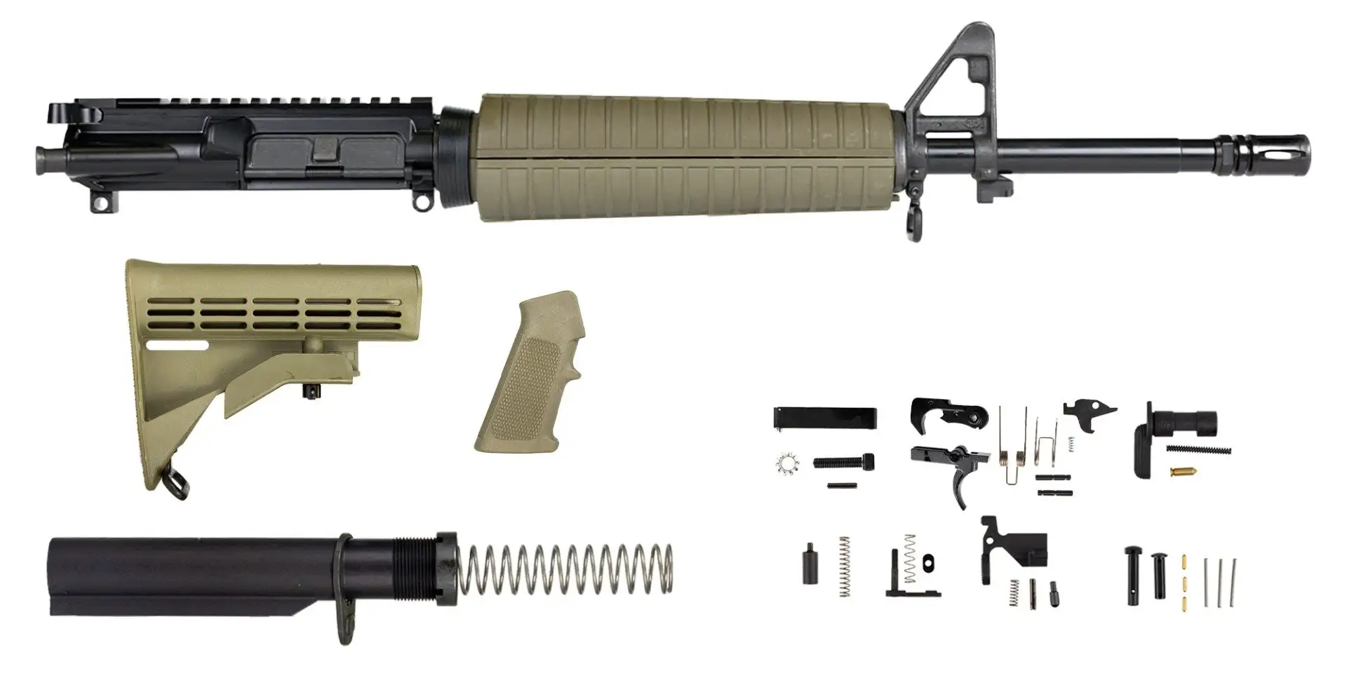 PSA 16" Freedom Midlength Nitride 5.56 NATO 1:7 Rifle Kit, OD Green - 5165449753