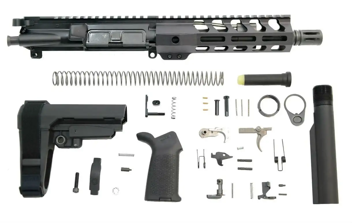 PSA 8.5" .300 AAC Blackout 1:7 Nitride 7" Lightweight M-Lok MOE EPT SBA3 Pistol Kit - 5165449761