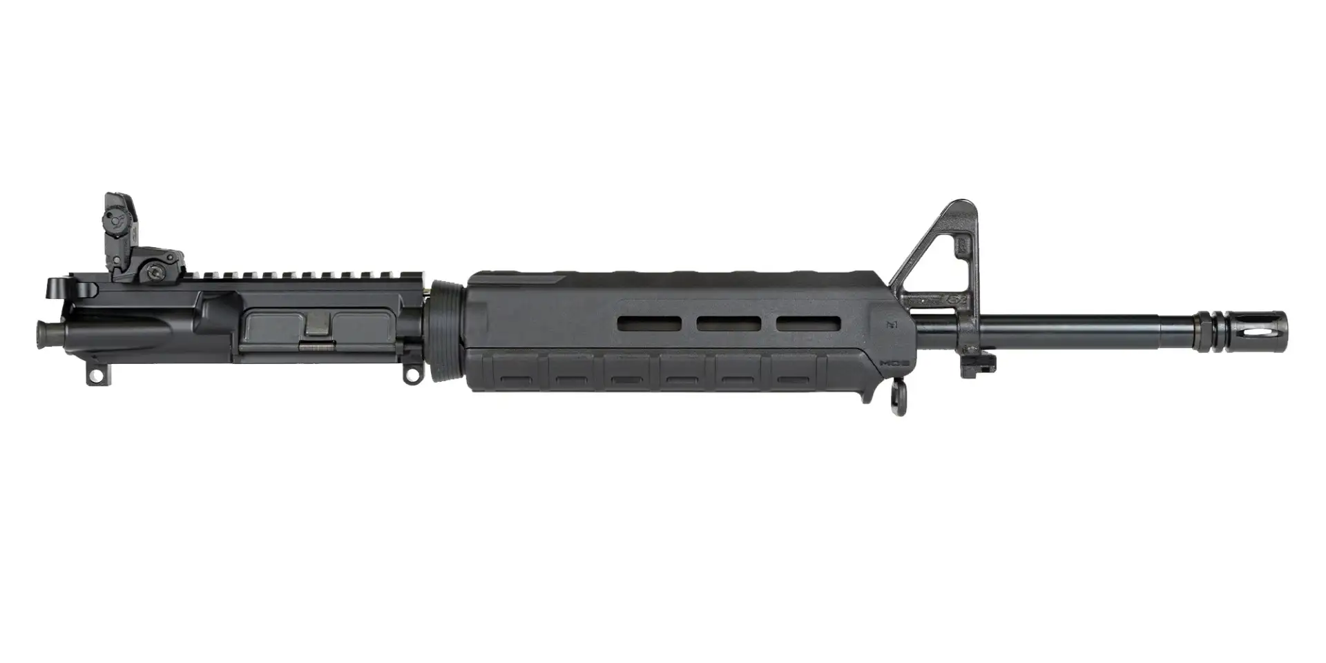 PSA 16" Mid-Length 5.56 NATO 1/7 Nitride MOE Upper With BCG, CH, & MBUS Rear Sight, Black