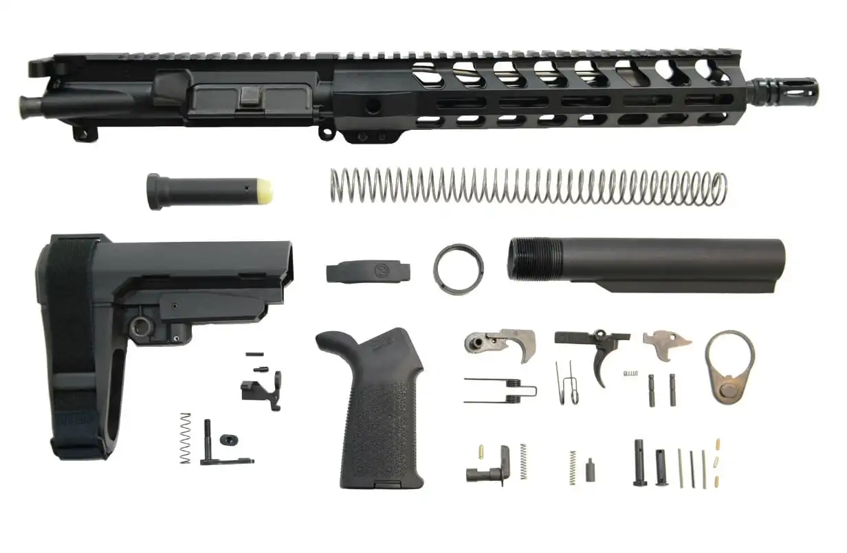 PSA 11.5" 5.56 1/7 Phosphate 10.5" Lightweight M-Lok MOE SBA3 Pistol Kit
