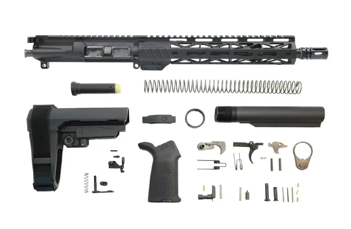 PSA 11.5" 5.56 1/7 Phosphate 10.5" Lightweight M-Lok MOE SBA3 Pistol Kit