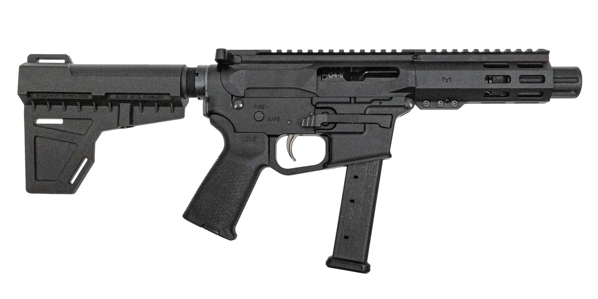 PSA Gen4 4" 9mm 1/10 GX 5" Lightweight Hex M-Lok MOE EPT Shockwave Pistol