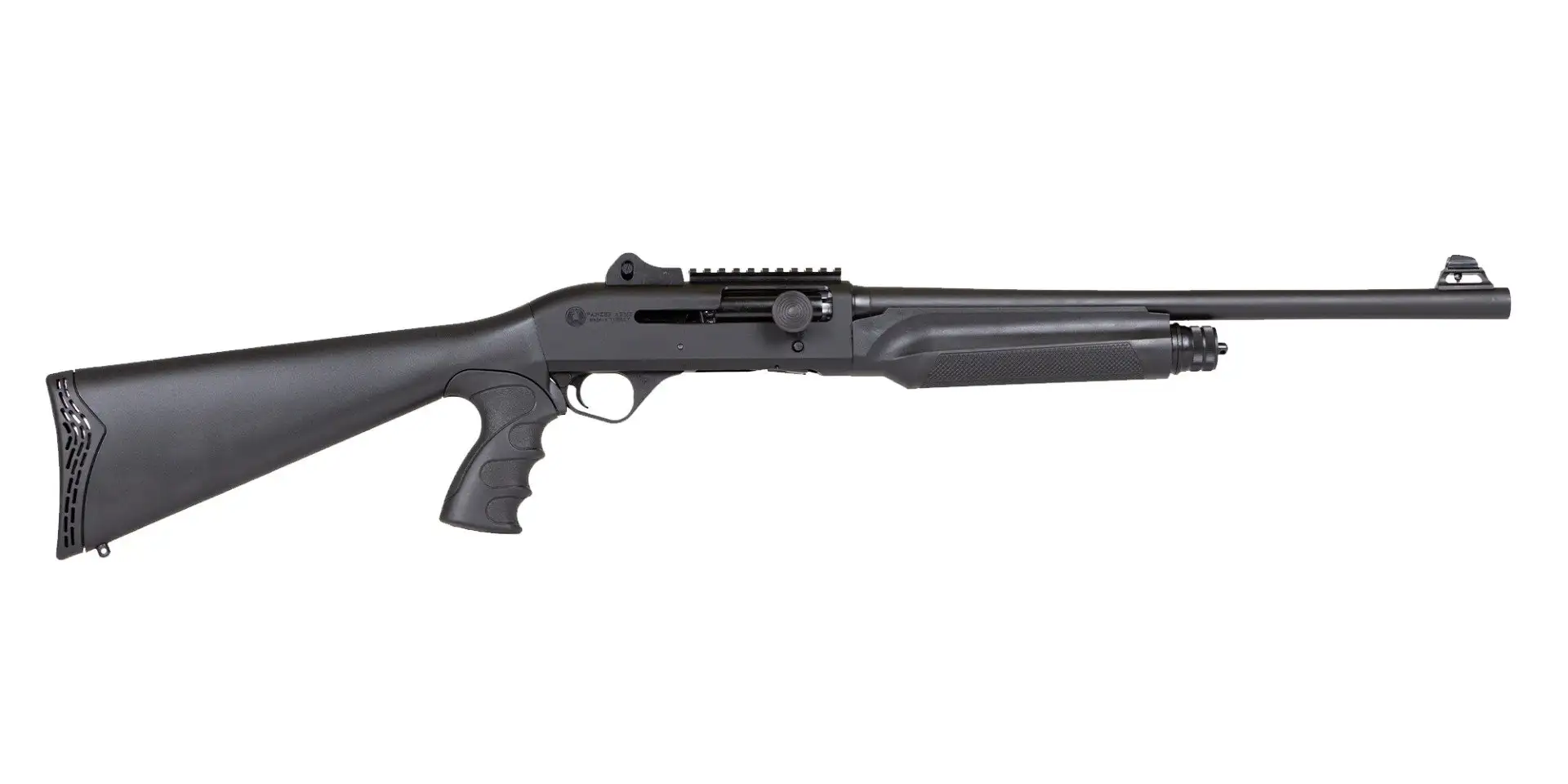 Panzer M2 12ga 18.5" Tactical Shotgun w/ Pistol Grip, Black - PAM2TSSBPG