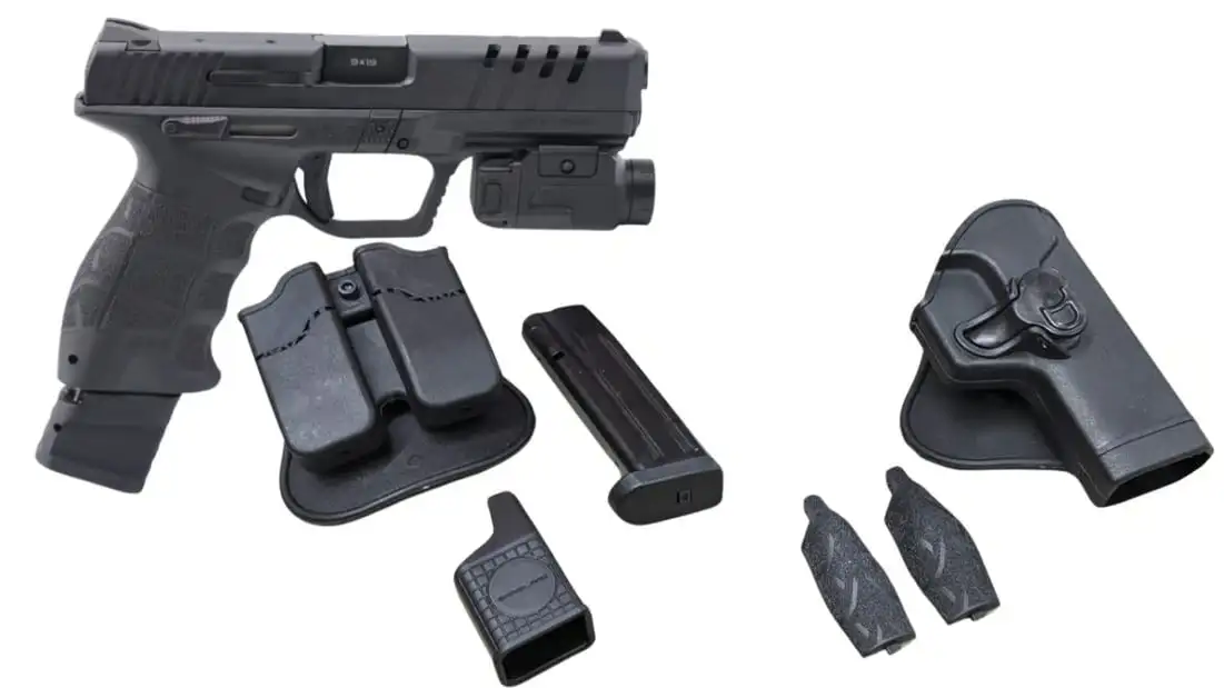 SAR SAR9 X Package 4.4" 9mm 17rd/19rd Pistol, Black - SAR9XBL