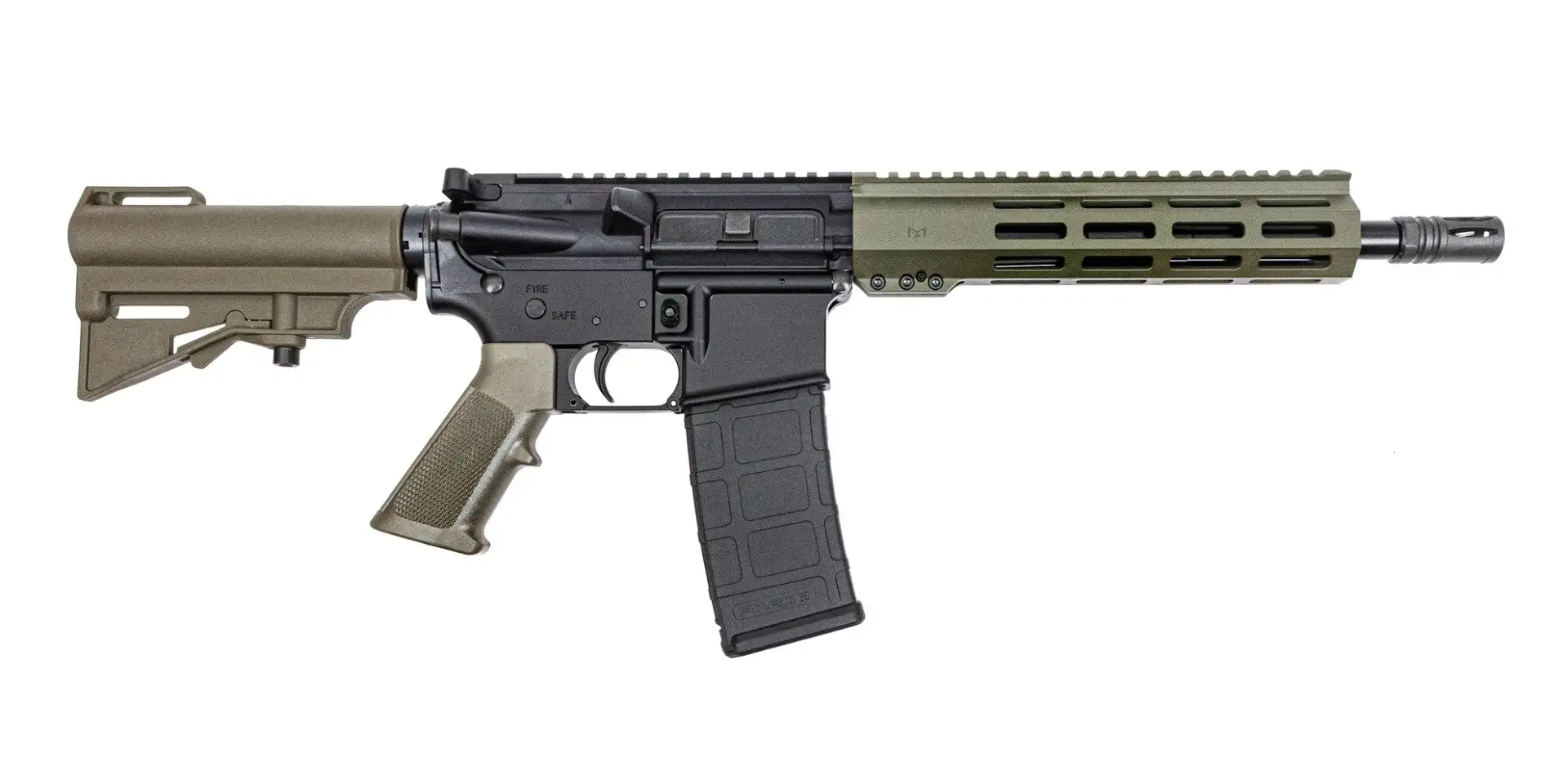 PSA 10.5" Pistol-Length 300AAC Blackout 1/8 Nitride 9" Lightweight Hex M-Lok Classic HAR-15 Pistol, ODG
