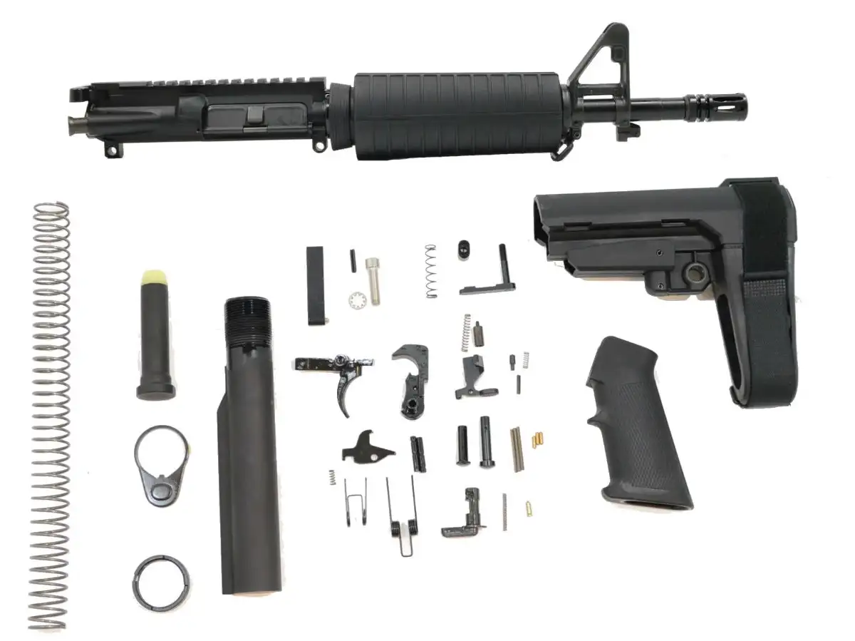 PSA 11.5" 5.56 1/7" Phosphate Classic SBA3  Pistol Kit, Black