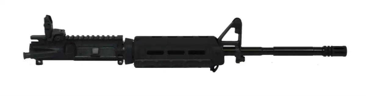PSA 16" Nitride 1:7 M4 Carbine 5.56 NATO MOE AR-15 Upper Assembly, Black - With Rear Mbus No BCG/CH