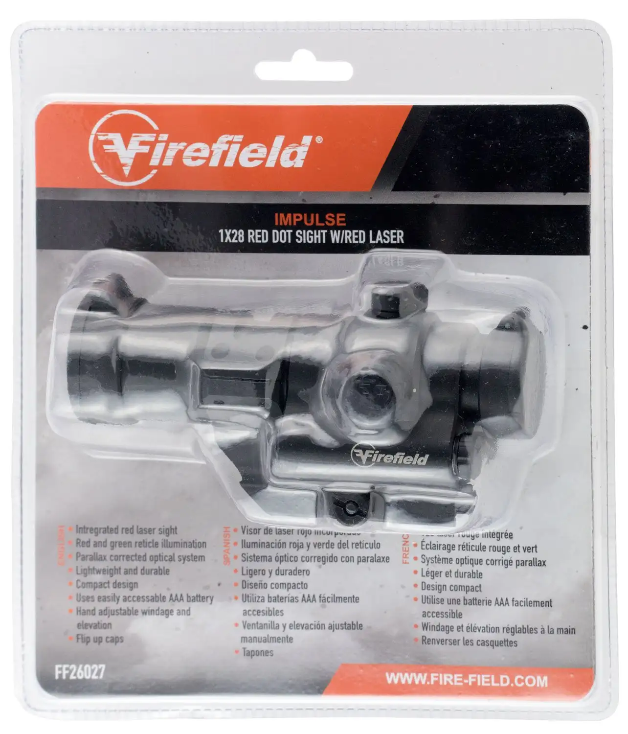 Firefield Impulse 1x22mm Illuminated Red Dot Sight w/ Red Laser - FF26027