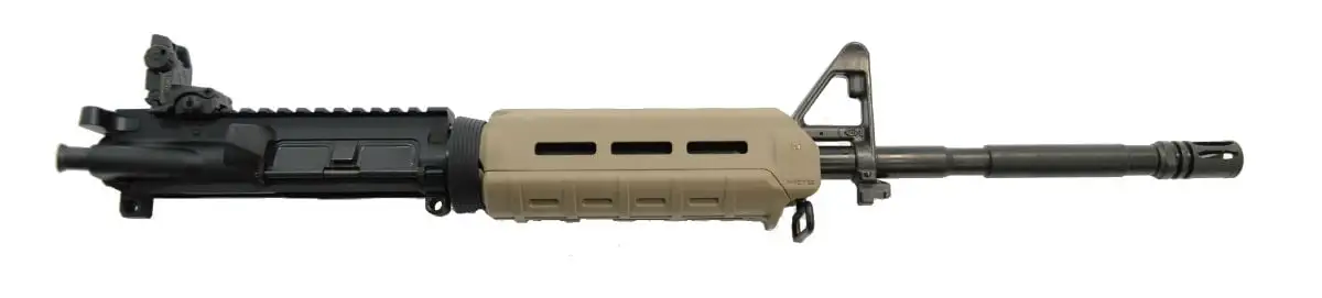 PSA 16" Nitride 1:7 M4 Carbine 5.56 NATO MOE AR-15 Upper Assembly, FDE - with BCG/CH & Rear Mbus