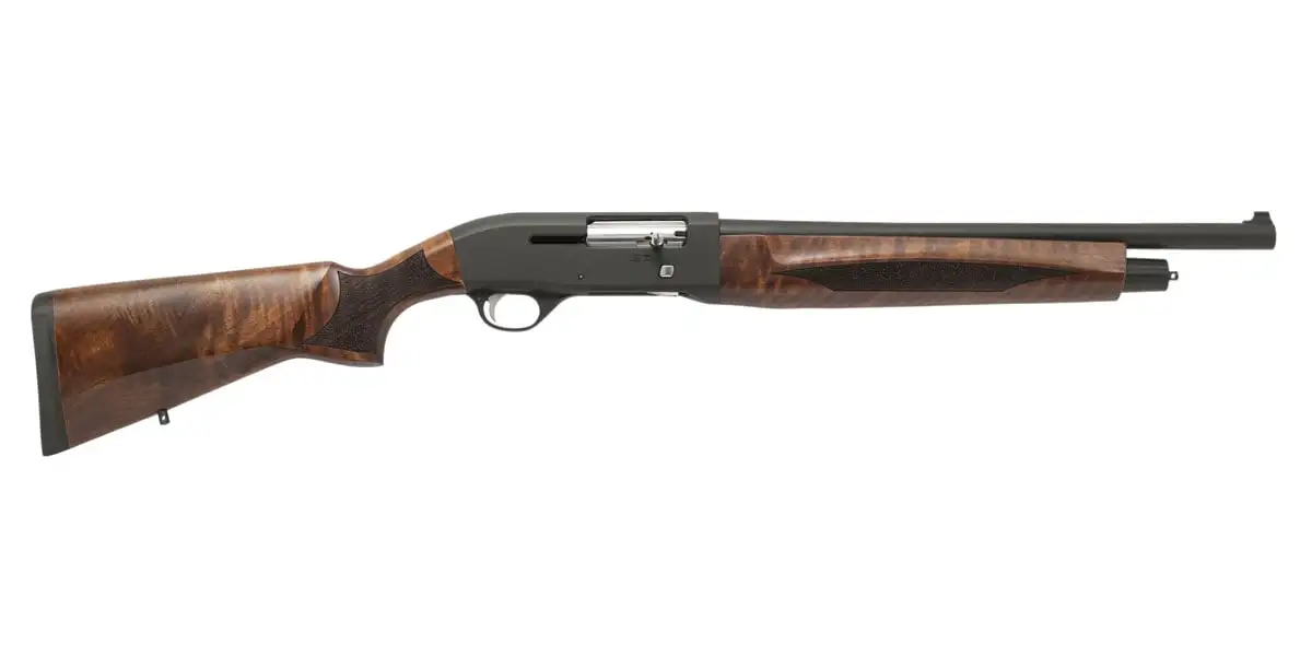 Panzer Arms EG200 Natural Walnut Semi Automatic 12 Gauge Shotgun, Black - EG200SNW